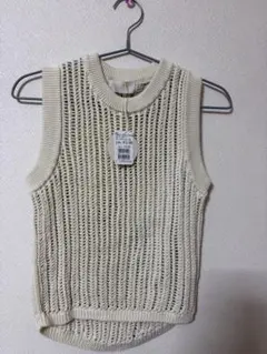 新品タグ付き✴︎ampleアイボリー ノースリーブニット サイズ38