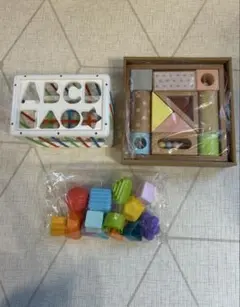 おもちゃまとめ売り　１歳　型はめ　音いっぱい積み木　パステル