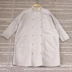 【最終価格】トラディショナルウェザーウェア　ノーカラーウールコート　xs