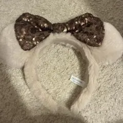 ディズニー ミニー ふわふわ もこもこ ファー カチューシャ ブラウン ベージュ