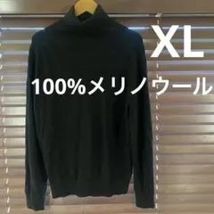 BANANA REPUBLIC メリノウール タートルネックセーター XL 黒