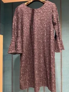 ZARAネイビーレースひざ丈ワンピース