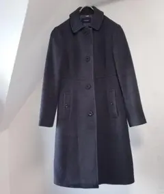 高級素材アンゴラ・ウール ロングコート ウール100% NEWYOKER 暗灰色