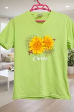 Curves カーブス Vネック Tシャツ LLAサイズ ライムグリーン - メルカリ