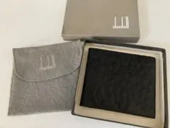 dunhill 二つ折り財布 黒 オーストリッチ レザー