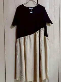 カジュアル Aライン 半袖 ワンピース ロング 体型カバー 普段着 お出かけ