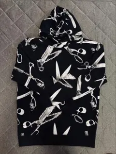 DENHAM デンハム パーカー M 総柄 ハサミ ブラック