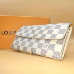 ルイヴィトン ポルトフォイユ サラ ダミエ アズール 長財布 ホワイト 白