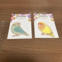 ウロコインコ＆コザクラインコのステッカー