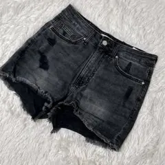 【c3862】H&M ショートパンツ ブラック　デニム