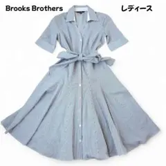 ブルックスブラザーズ ドット柄 半袖シャツワンピース Sサイズ 極美品