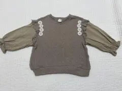 テータテート　フラワー刺繍　お花トップス　90