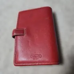 COACH レザー手帳カバー レッド