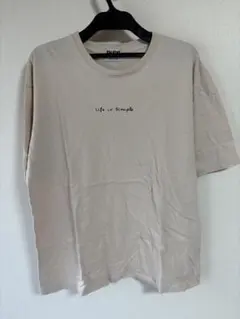 ベージュ Tシャツ 'Life is Simple'