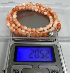 12166天然珊瑚ビーズネックレス