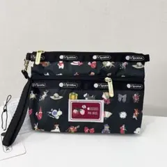 新品 レスポートサック ピンクハウス ブラック 2段ポーチ