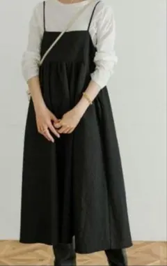 【美品】アーバンリサーチ　ジャガードキャミワンピース　ブラック