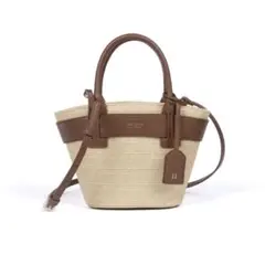TODS トッズ ストロー&レザー ショッピング バッグ スモール - メルカリ