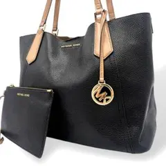 美品 マイケルコース トートバッグ ブラック L 2way ポーチ付 MKロゴ