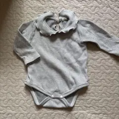monbebe グレー ボーダー ロンパース