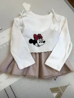 プティマイン　ミニーちゃん　ビスチェ付　カットソー　薄手ニット