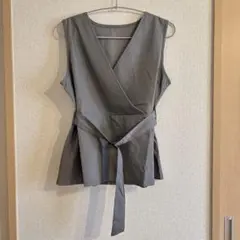 ベルト付きカシュクールチュニック×ワイドパンツセットアップ[nh143]