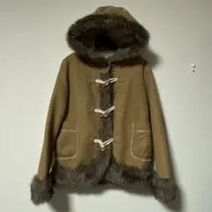 y2kファー付きショート丈ダッフルコート