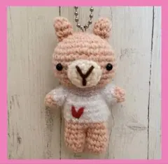 あみぐるみ　うさぎ　キーホルダー　ピンク　ハンドメイド　バッグチャーム
