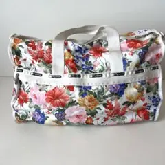 大容量レスポートサック ボストンバッグ 花柄 フラワー 2way トラベル　中古