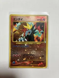 旧裏面】エンテイ LV.37 プレミアムファイル2 （渦巻き・大玉ホロあり