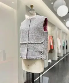 新品未着用Drawer ドゥロワー ツイードジレ 36