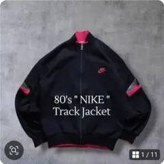 ナイキ 90s トラックジャケット SWOOSH ロゴ刺繍 ブラック L 日本製