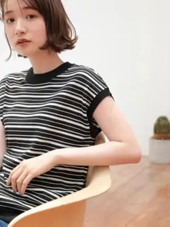 AMERICAN HOLIC　ミニハイネックニットノースリーブプルオーバー　L