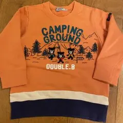 DOUBLE.B キャンプ トレーナー オレンジ バクプリ 100 日本製
