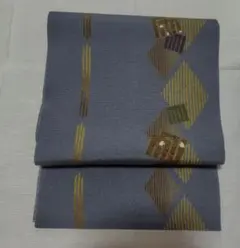☆単品可 昭和レトロ新品未使用箱入り沖縄みんさー織半幅帯 紺色と茶色