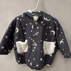 新品Cottoli 星と月柄 フード付きニットアウター 90