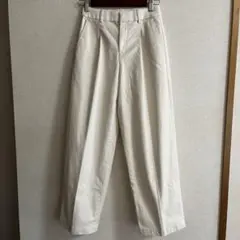 ユニクロ コットン タックワイドパンツ ホワイト XS