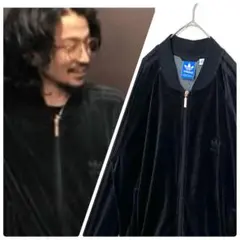 ◯ 常田大希着完全同型‼️ 상태좋음 adidas SSTベロアジャージ 3L相当 黒