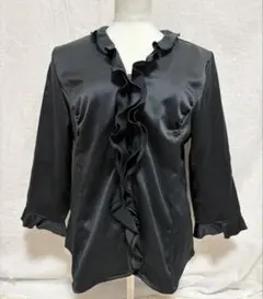 Palace Garden ブラック フリルブラウス 11R 前開き セレモニー