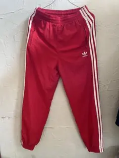 adidas トラックパンツ ナイロン レッド