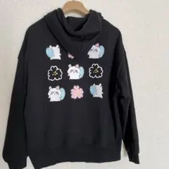 ちいかわ モモンガ パーカー アベイル　黒　ブラック