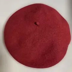 ワイン色　ウールベレー帽