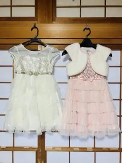 パーティドレス 結婚式 発表会 フリルドレス2点セット