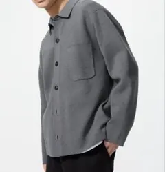 UNIQLO ミラノリブシャツカーディガン　L グレー