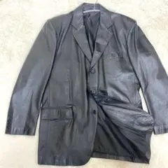 美品✨ラムレザージャケット　ブラック　XL 大きいサイズ　３ボタン