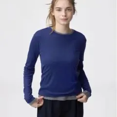 GU ソフトシアークルーネックT(長袖)