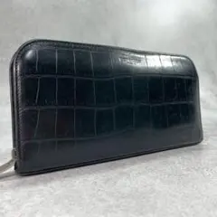SAINT LAURENT ラウンドジップ 長財布 クロコ型押し