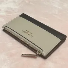 Kate Spade 本革/牛革 スリムウォレット K219 ベージュ/ブラック