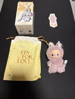 LABUBU PIN FOR LOVE イニシャル M ラブブ