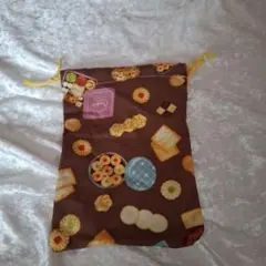 ハンドメイド まるいミニ巾着 (レトロ柄 クッキングうさぎちゃん 花柄